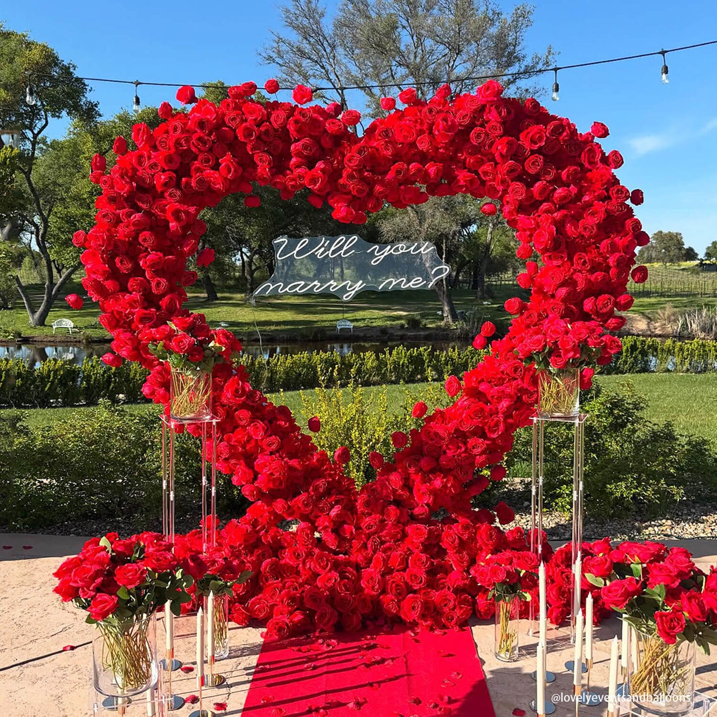 Heart Shaped Rose Back Drop
